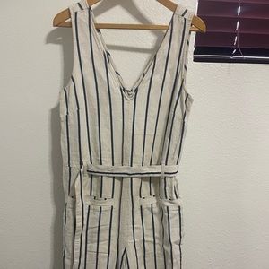 Madewell Blue and White Jumpsuit with pockets (L)